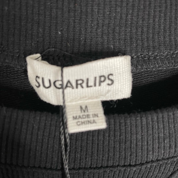 NWT SugarLips Black Crewneck Sweatshirt - Picture 6 of 8